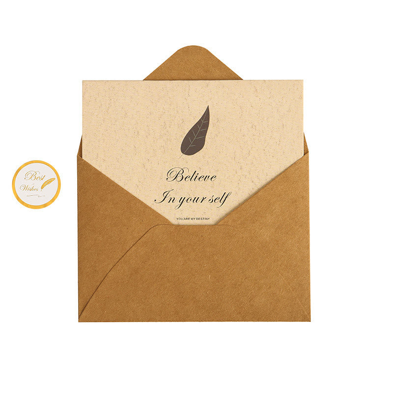 Leaves Greeting Card With Envelopes For Mail Letter