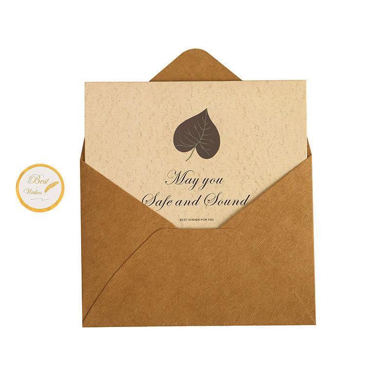 Leaves Greeting Card With Envelopes For Mail Letter