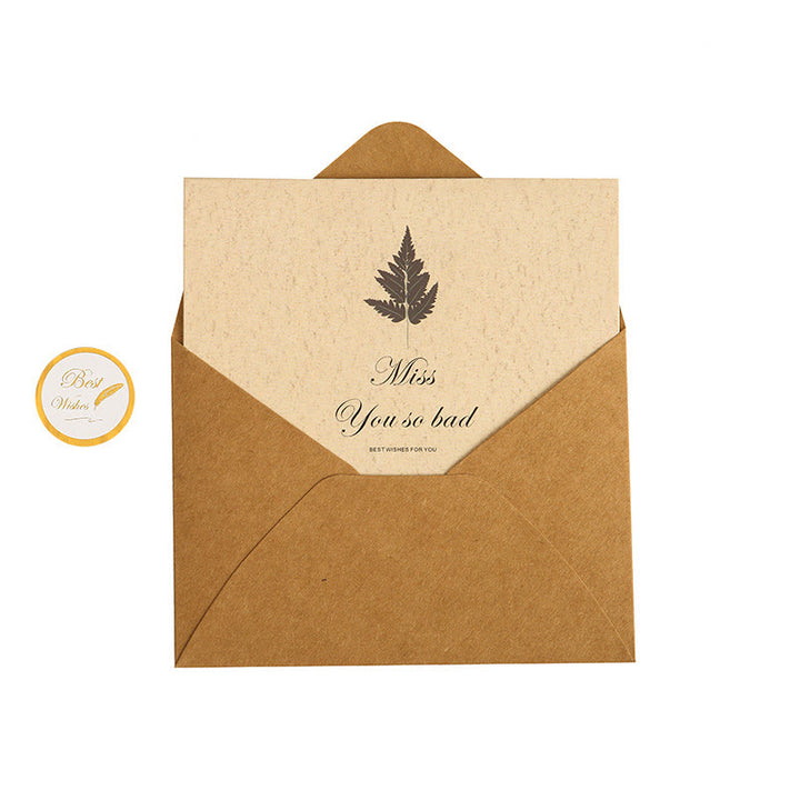 Leaves Greeting Card With Envelopes For Mail Letter