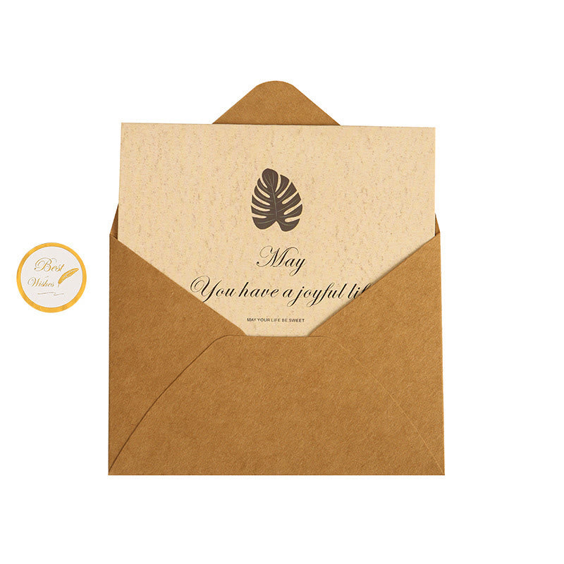 Leaves Greeting Card With Envelopes For Mail Letter