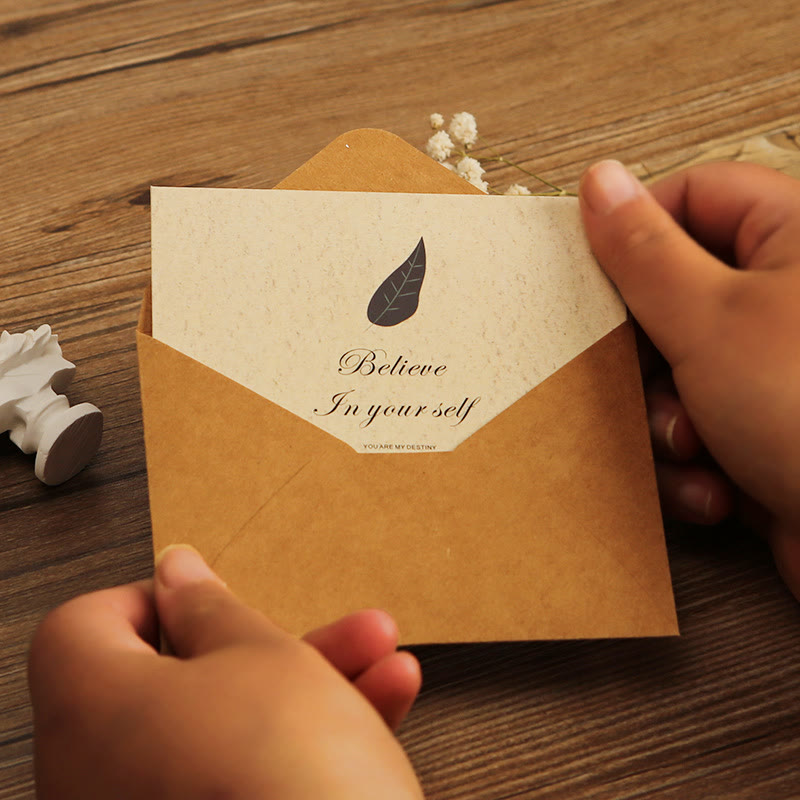 Leaves Greeting Card With Envelopes For Mail Letter