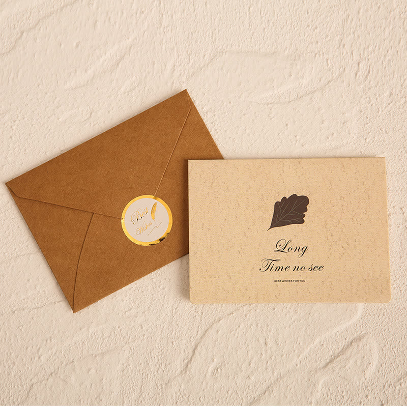 Leaves Greeting Card With Envelopes For Mail Letter