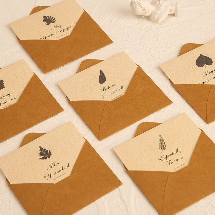 Leaves Greeting Card With Envelopes For Mail Letter