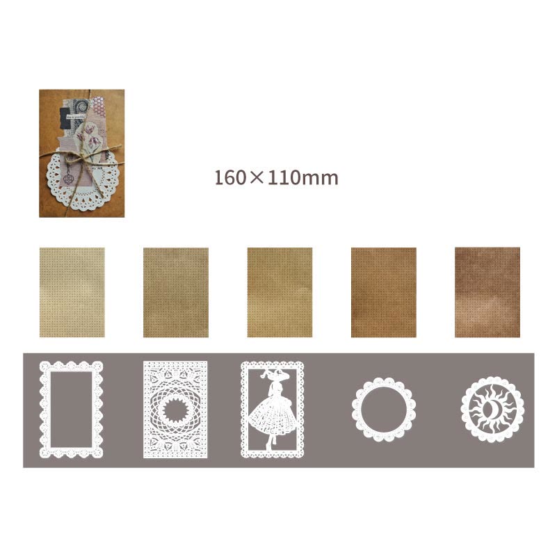 Minimalist Kraft Paper Set Decorative Lace Backing Paper