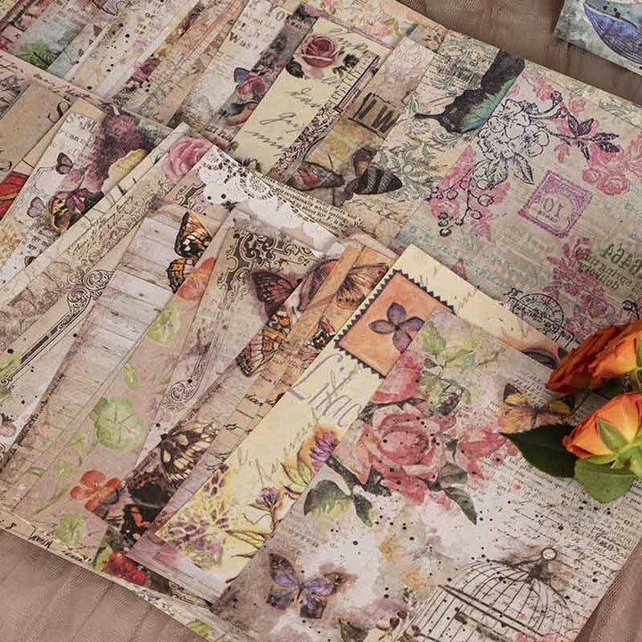 Vintage Paper Set Decorative Wind Of Flower Backing Paper