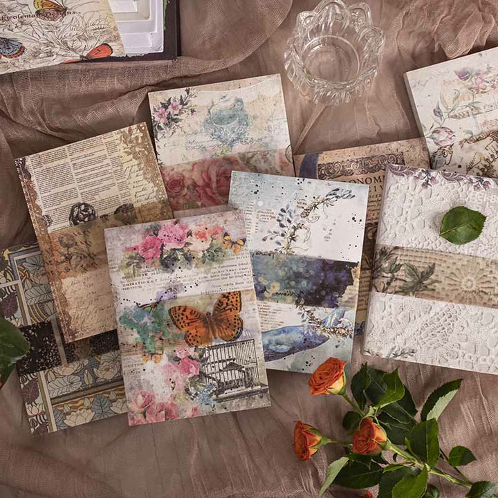 Vintage Paper Set Decorative Wind Of Flower Backing Paper