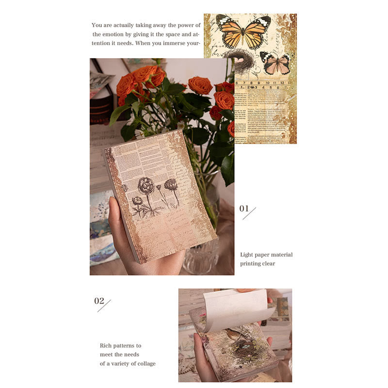 Vintage Paper Set Decorative Wind Of Flower Backing Paper