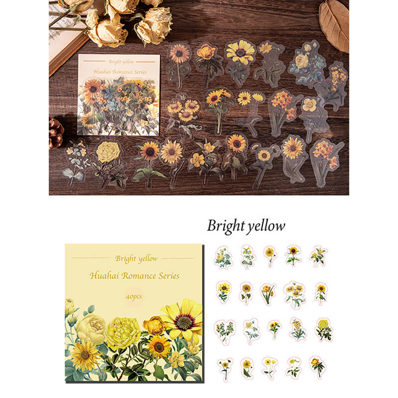 Romatic Sea of Flowers Series PET Stickers DIY Journal Sticker Pack