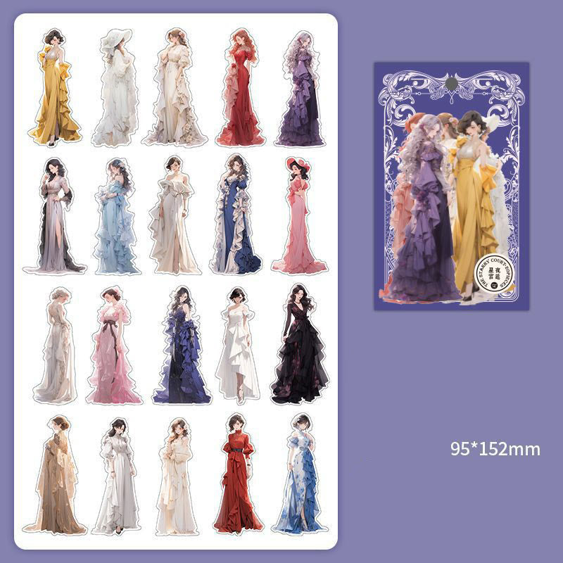 Romantic Characters Series PET Stickers 20Pcs Sticker Pack