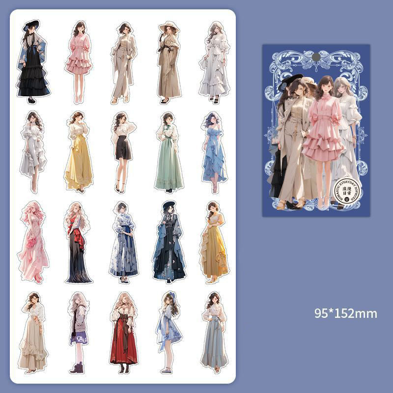 Romantic Characters Series PET Stickers 20Pcs Sticker Pack