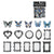 Dream Baroque Series Butterfly and Frame Theme PET Stickers Pack