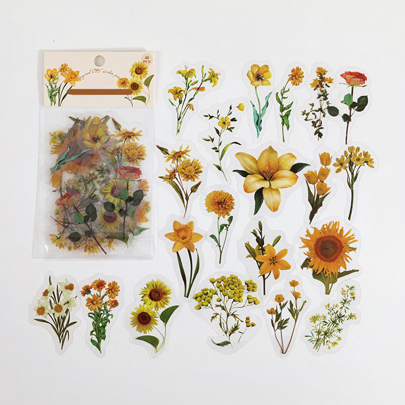 Nature Series Botanical Stickers Clear Cut-Out Flowers Sticker