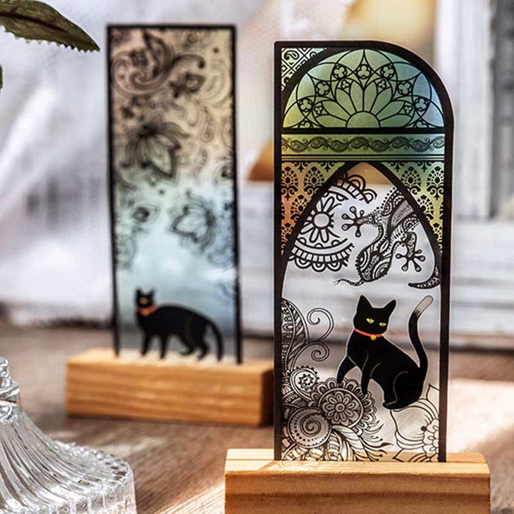 Helia's Daily Routine Black Lucky Cat PET Bookmark