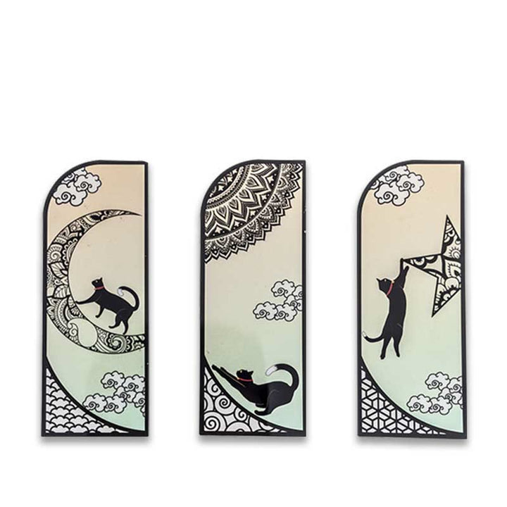 Helia's Daily Routine Black Lucky Cat PET Bookmark