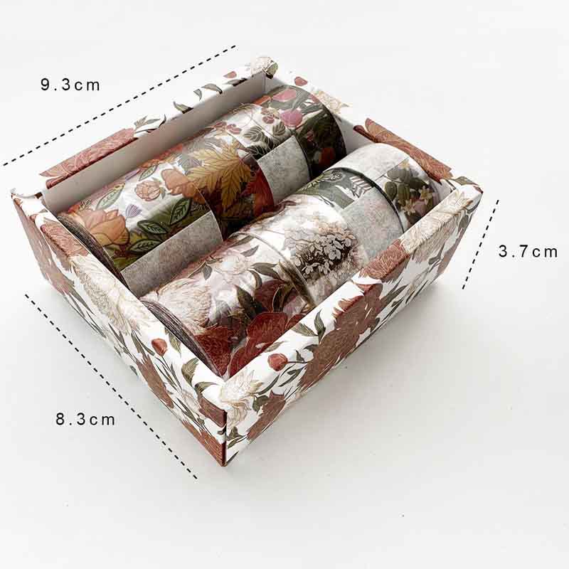 8pcs Decorative PET Waterproof Tape Retro DIY Scrapbook Decor