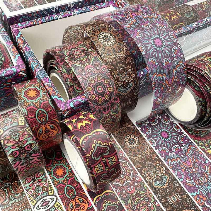 8pcs Decorative PET Waterproof Tape Retro DIY Scrapbook Decor