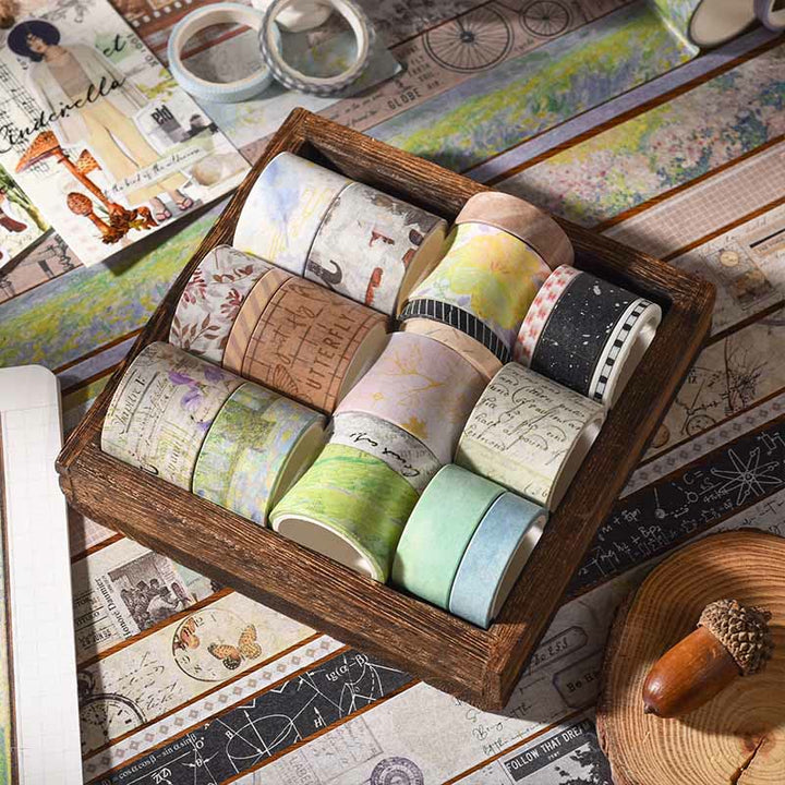 20pcs Set Decorative Paper Tape Retro DIY Scrapbook Decor