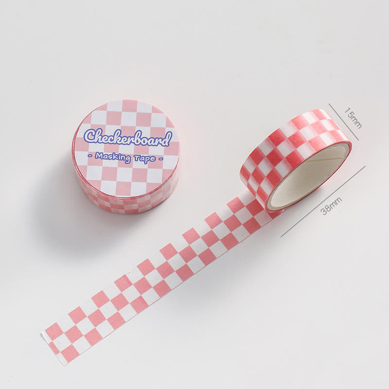 Checkerboard Series Decorative Paper Tape Retro DIY Scrapbook Decor