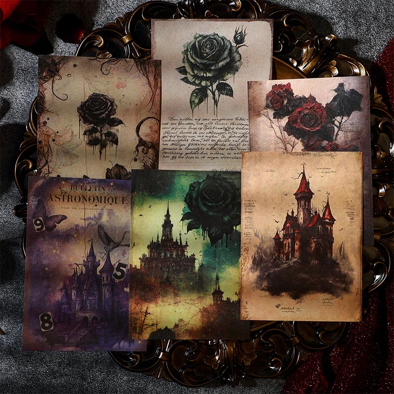 Vintage Paper Decorative Gothic Waltz Scrapbook Journaling Backing Paper