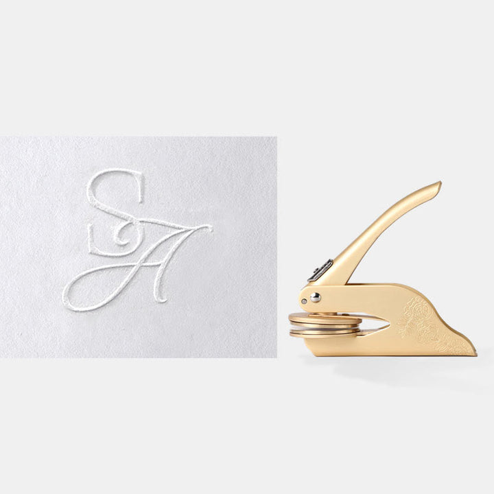 Personalized Monogram Embosser With Initial Letter For Book Lovers