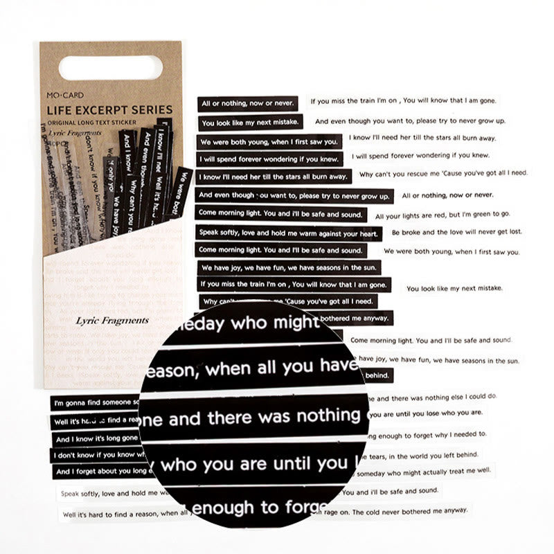 Long Stripe Life Excerpt Series Sticker For Journal Decor