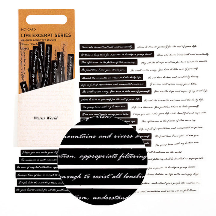 Long Stripe Life Excerpt Series Sticker For Journal Decor