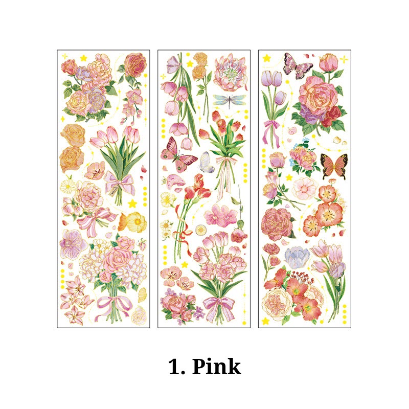 Creative Four Seasons Flowers Series Sticker For Journal Decor