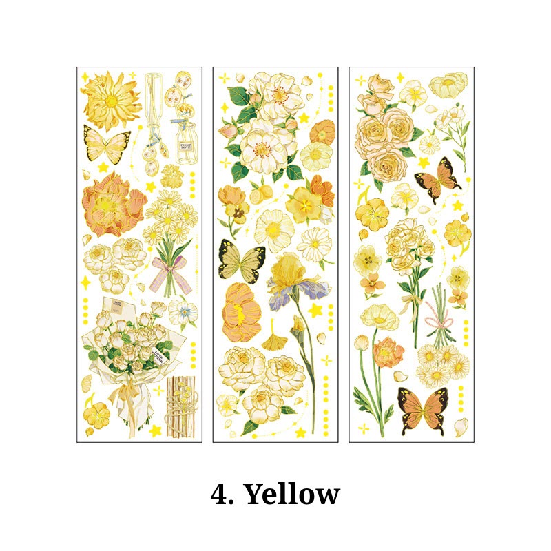 Creative Four Seasons Flowers Series Sticker For Journal Decor