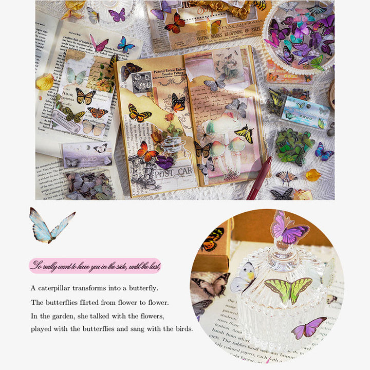 Cute Butterfly Garden Series Sticker For Journal Decor