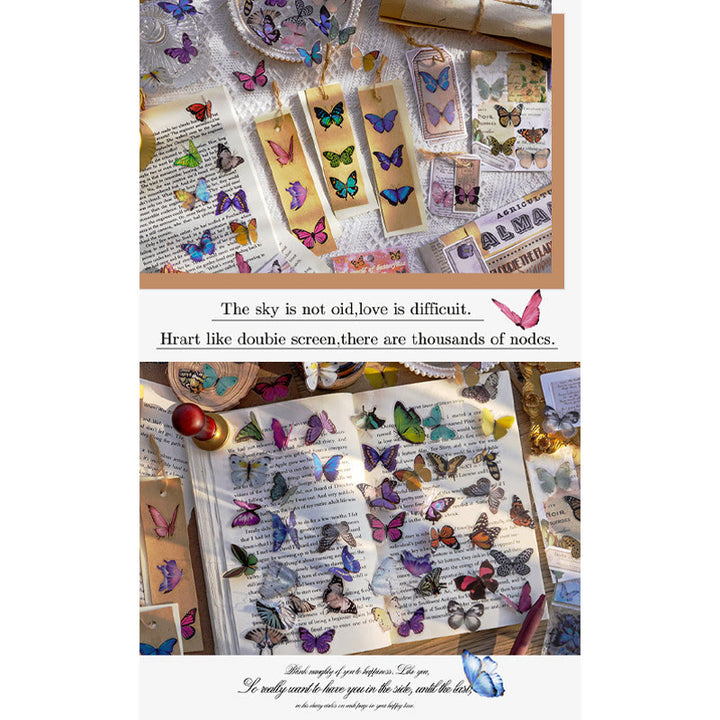 Cute Butterfly Garden Series Sticker For Journal Decor