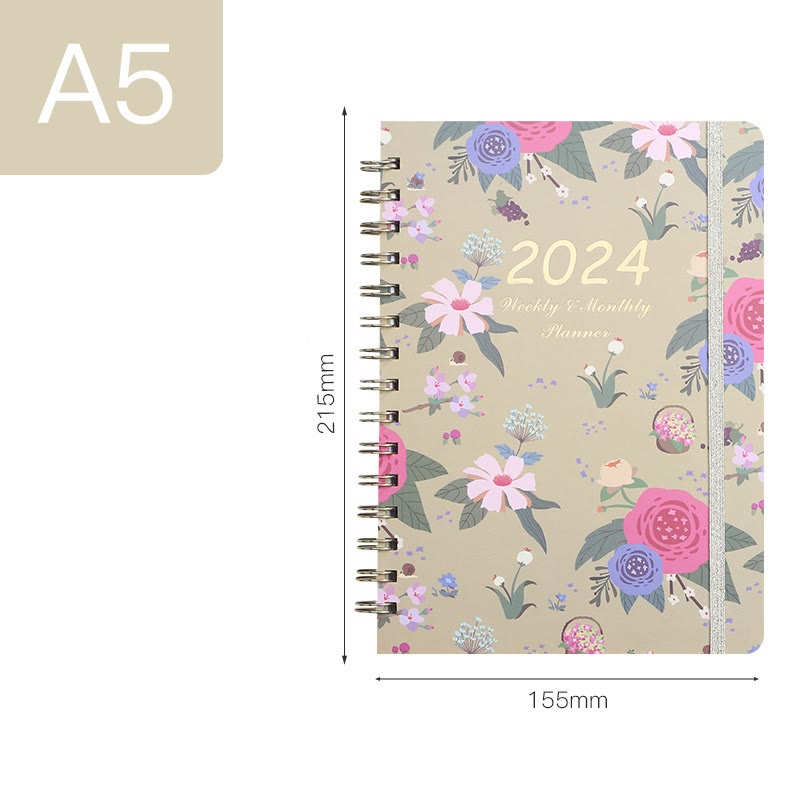 A5 Flowers Cover Notebook For Daily Record Student Gift