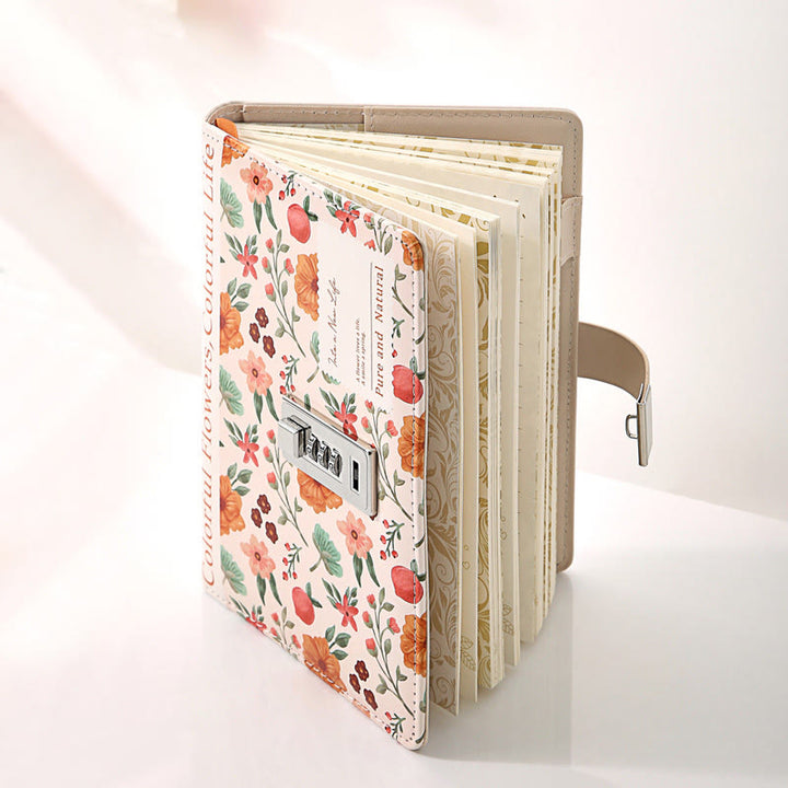 B6 Flowers Leather Cover Notebook For Daily Record Student Gift