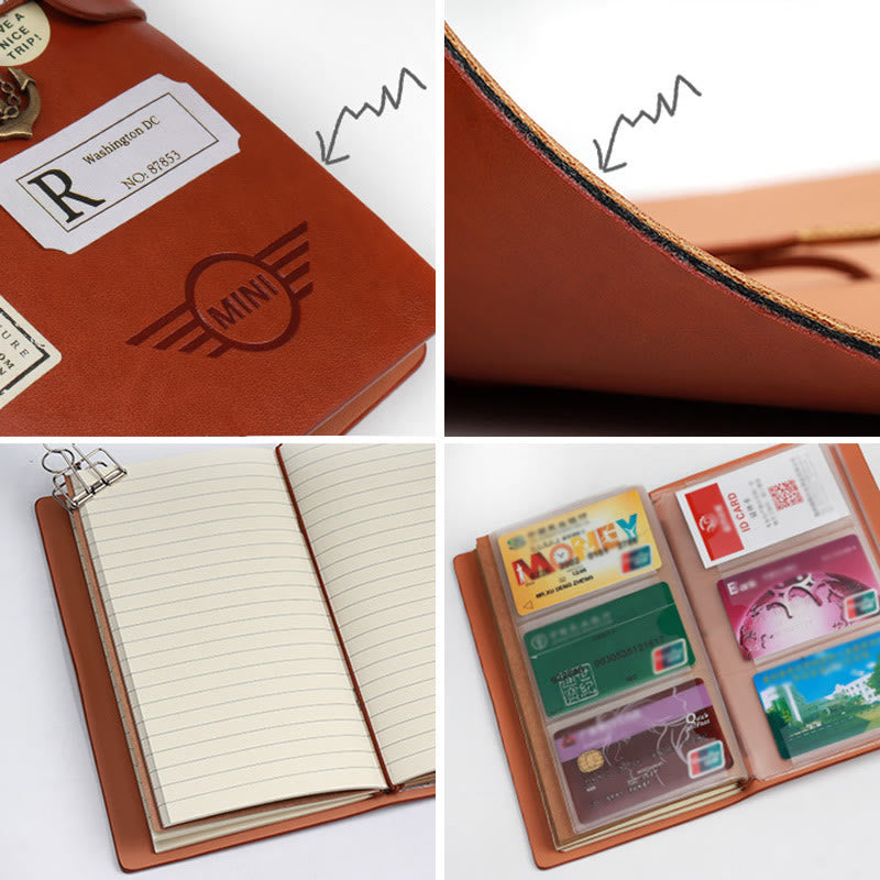 A6 Classic Leather Cover Notebook For Daily Record Bullet Journal