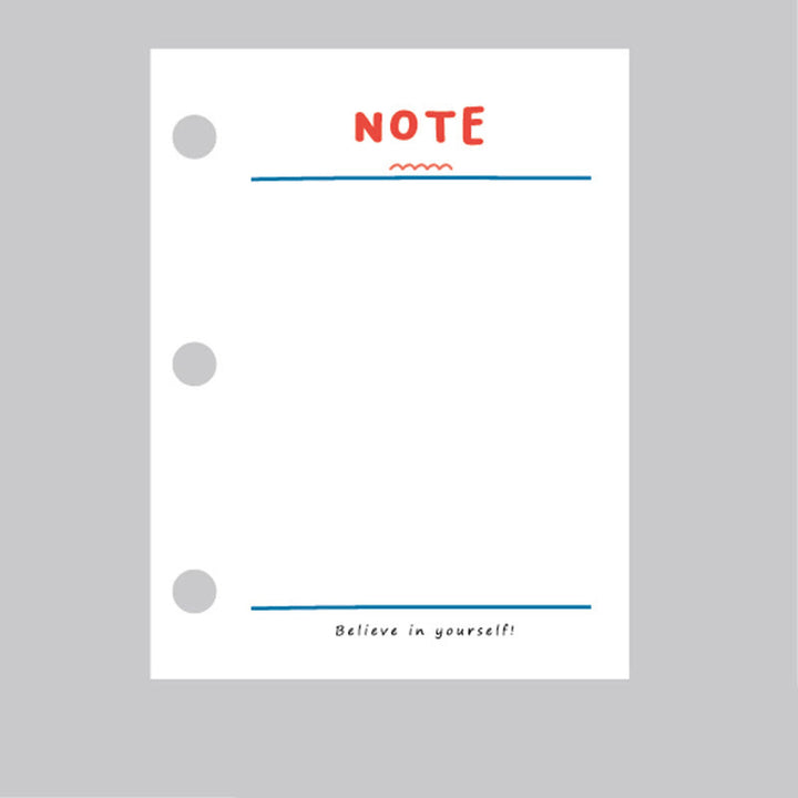 60 Sheets Note Paper Replacement With 3 Holes For Scrapbook