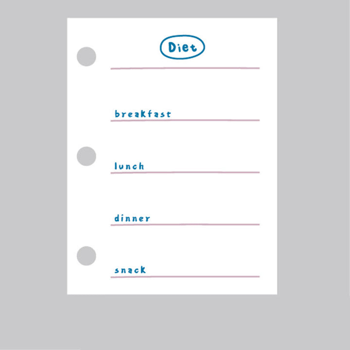 60 Sheets Note Paper Replacement With 3 Holes For Scrapbook