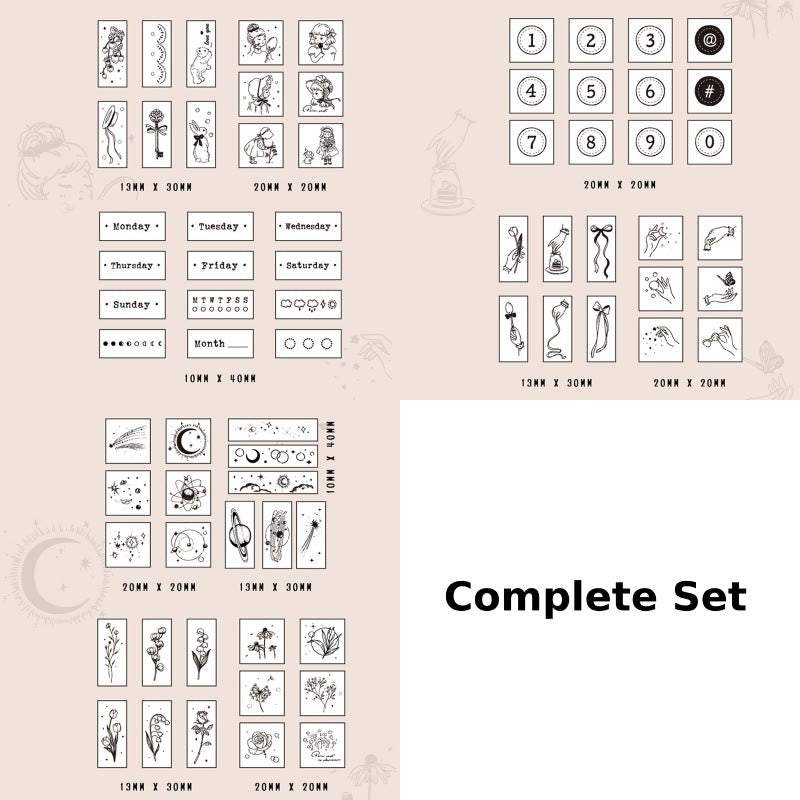 8 Styles Collection Wooden Rubber Stamps For Card Making