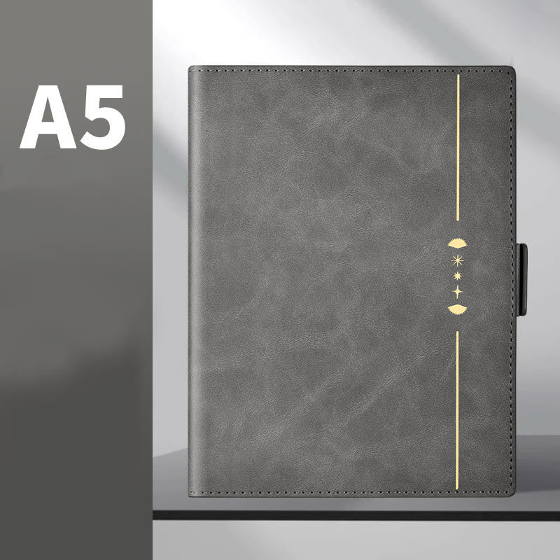 A5 Minimalist Leather Cover Notebook For Business Record