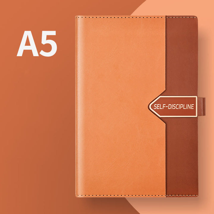 A5 Minimalist Leather Cover Notebook For Business Record