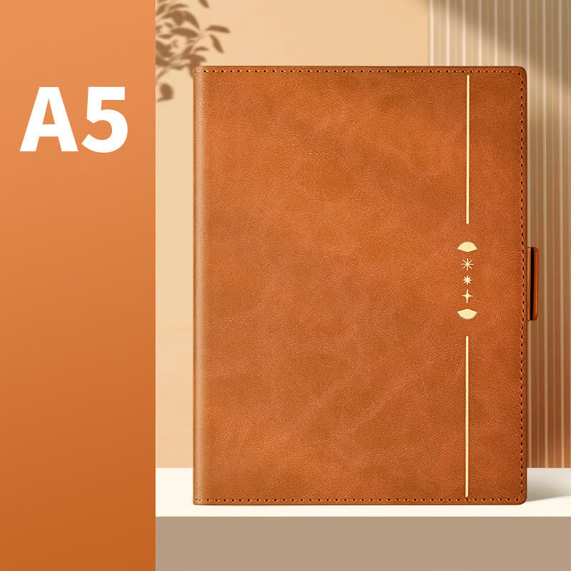 A5 Minimalist Leather Cover Notebook For Business Record