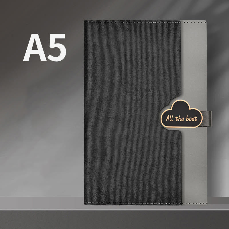 A5 Minimalist Leather Cover Notebook For Business Record