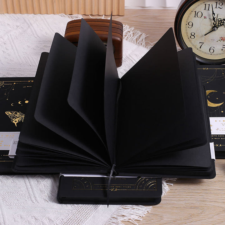 A5 Retro Black Paper Notebook For Daily Record