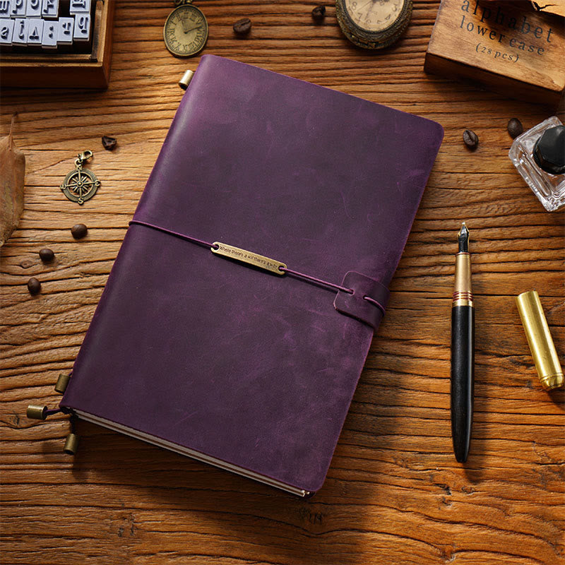 Business Genuine Leather Cover Notebook For Travel Daily Record