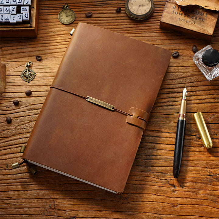 Business Genuine Leather Cover Notebook For Travel Daily Record