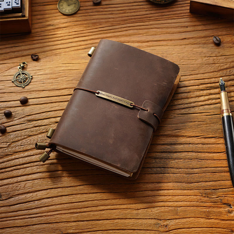 Business Genuine Leather Cover Notebook For Travel Daily Record