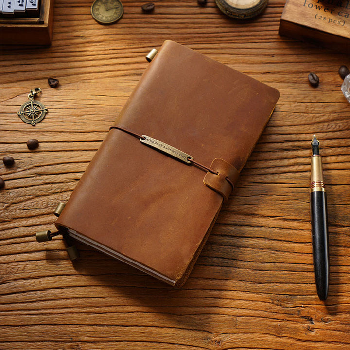 Business Genuine Leather Cover Notebook For Travel Daily Record