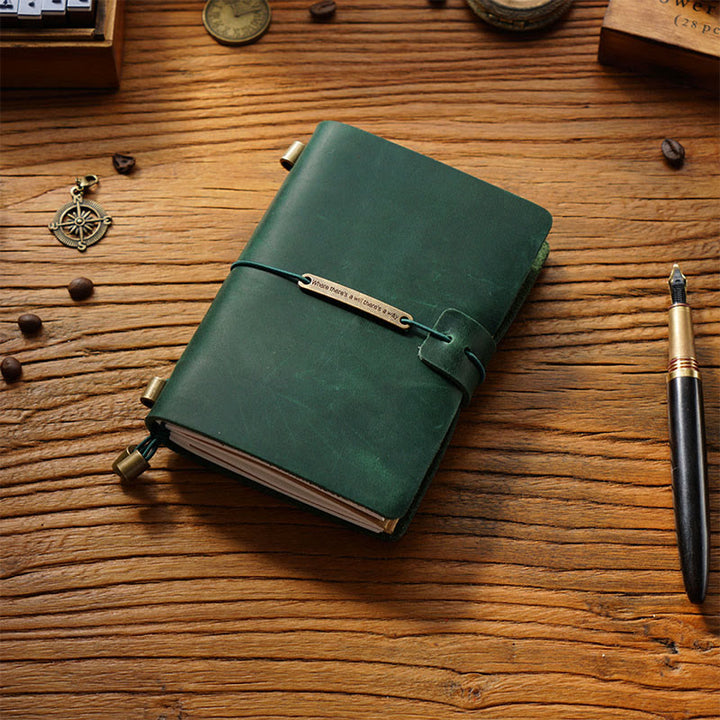 Business Genuine Leather Cover Notebook For Travel Daily Record