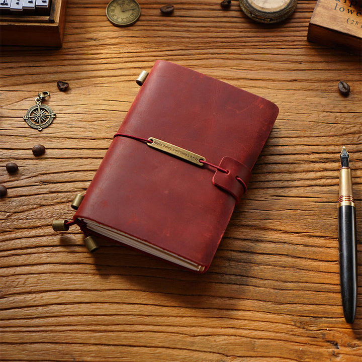 Business Genuine Leather Cover Notebook For Travel Daily Record