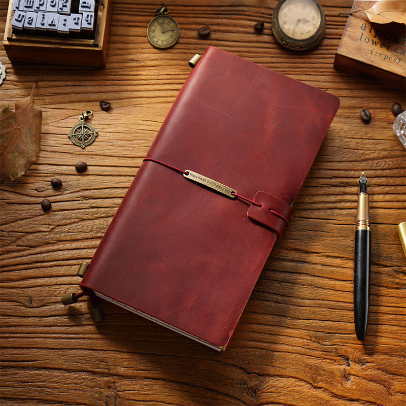 Business Genuine Leather Cover Notebook For Travel Daily Record