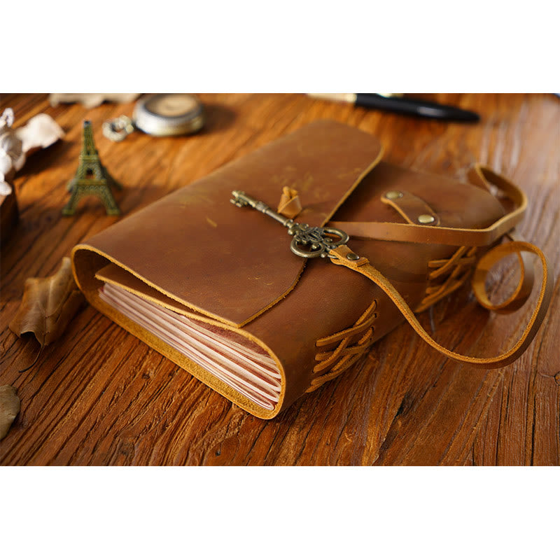 Retro Classic Leather Cover Notebook For Travel Daily Record