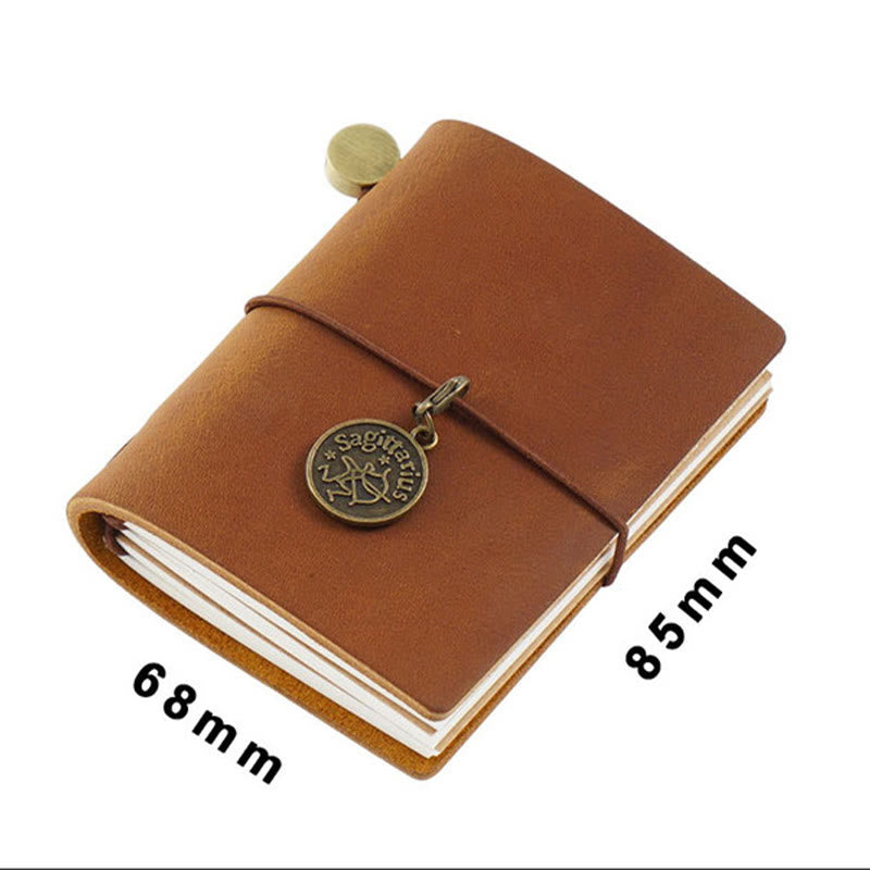 Mini Classic Leather Cover Notebook For Travel Daily Record